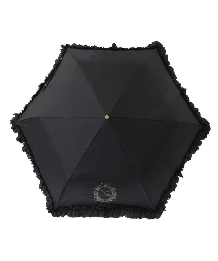 Maison de FLEUR「遮光&UV CUT フリル折りたたみ傘」|傘|