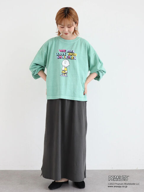  「PEANUTSピグメントロングT」|Tシャツ・カットソー|