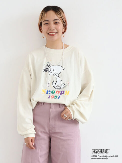  「PEANUTSピグメントロングT」|Tシャツ・カットソー|