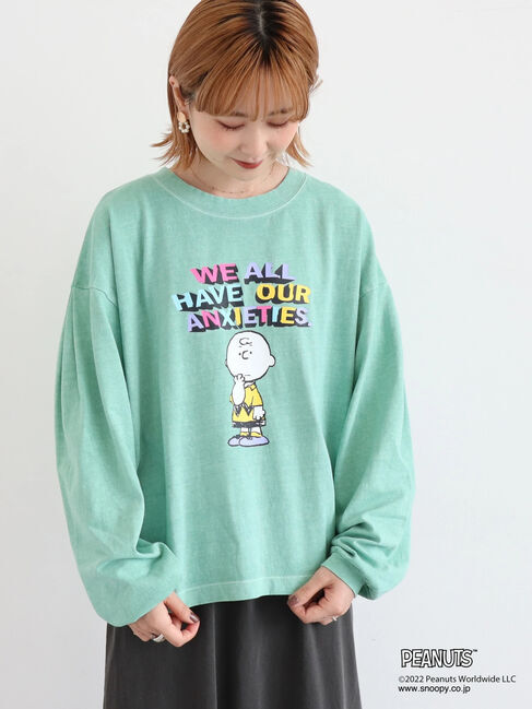  「PEANUTSピグメントロングT」|Tシャツ・カットソー|