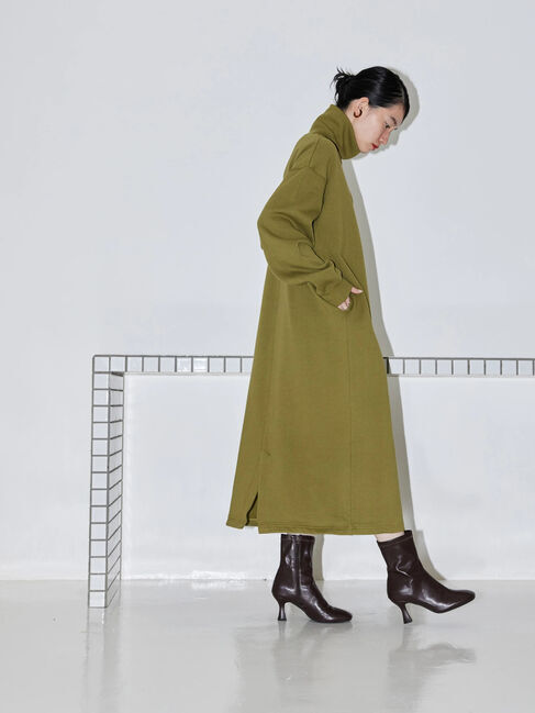  「モックネック裏起毛ワンピース1」|ワンピース|