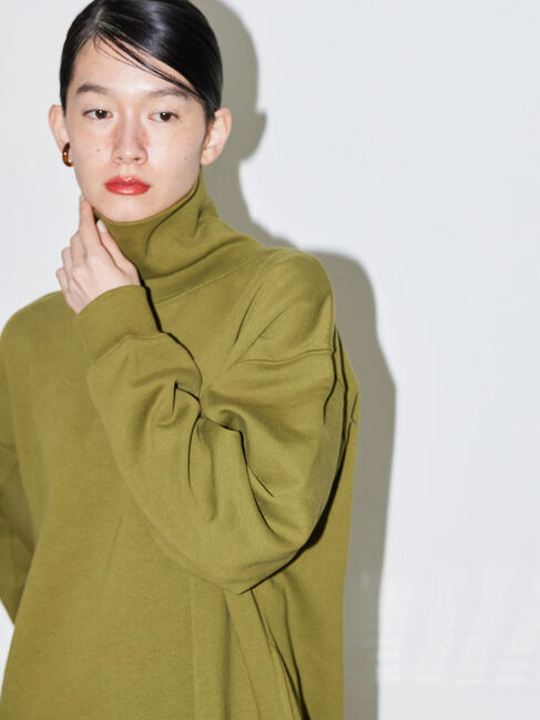  「モックネック裏起毛ワンピース1」|ワンピース|