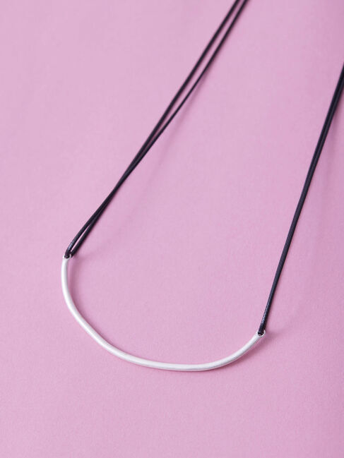  「ハーフメタルチョーカーネックレス」|ネックレス|シルバー