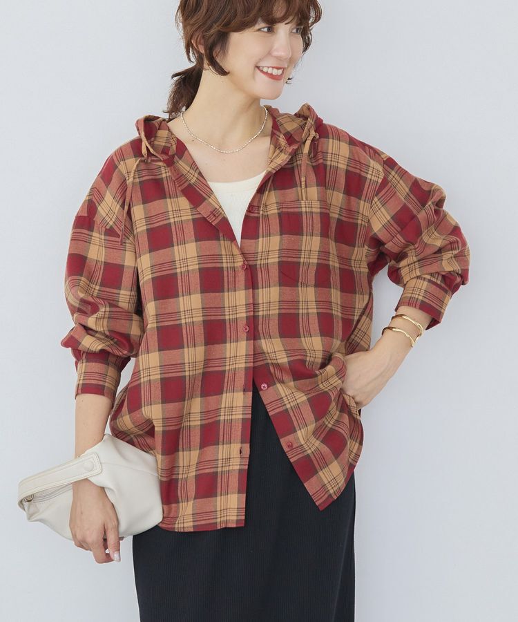 AMERICAN HOLIC「チェックフードシャツ」|シャツ・ブラウス|