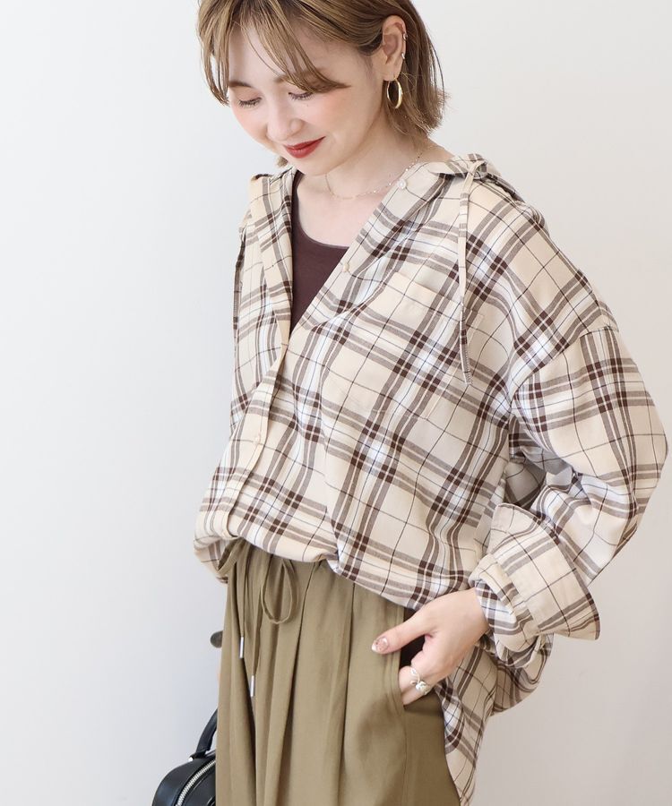 AMERICAN HOLIC「チェックフードシャツ」|シャツ・ブラウス|