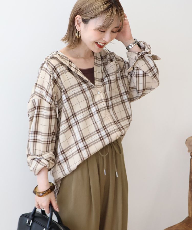 AMERICAN HOLIC「チェックフードシャツ」|シャツ・ブラウス|