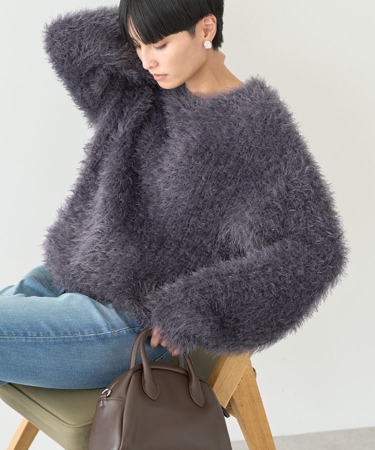 AMERICAN HOLIC「シャギーニットプルオーバー」|ニット・セーター|Charcoal Gray