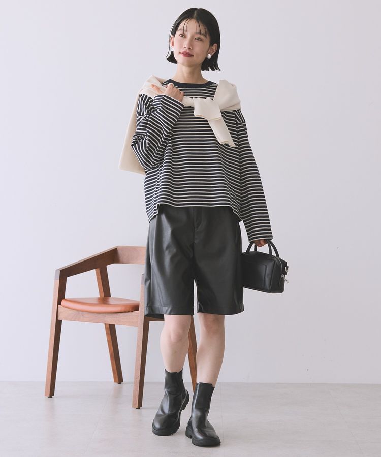 AMERICAN HOLIC「カラーボーダークロップド丈プルオーバー」|Tシャツ・カットソー|