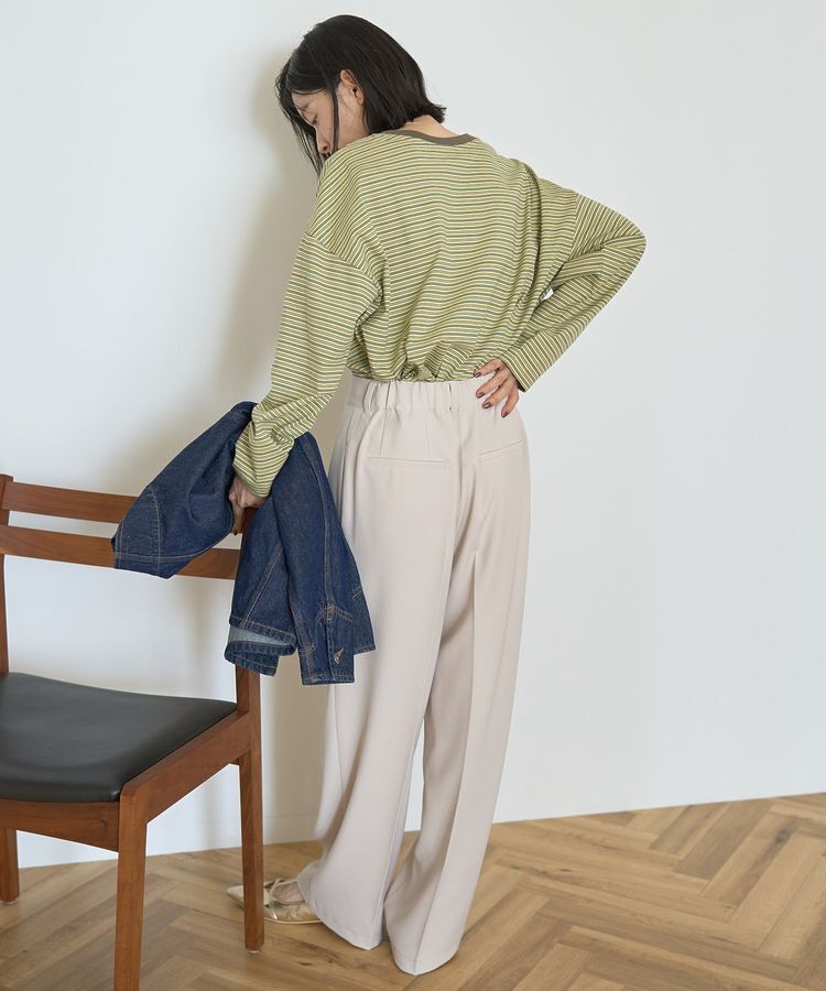 AMERICAN HOLIC「カラーボーダークロップド丈プルオーバー」|Tシャツ・カットソー|