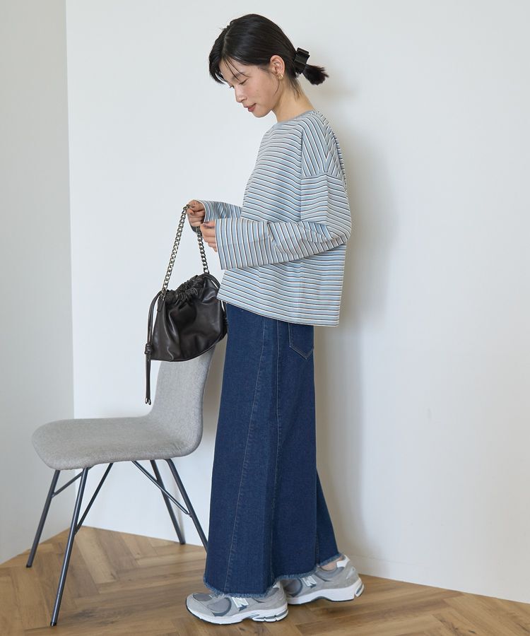 AMERICAN HOLIC「カラーボーダークロップド丈プルオーバー」|Tシャツ・カットソー|