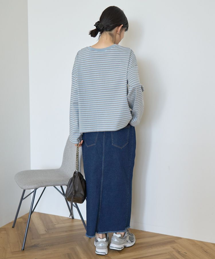 AMERICAN HOLIC「カラーボーダークロップド丈プルオーバー」|Tシャツ・カットソー|