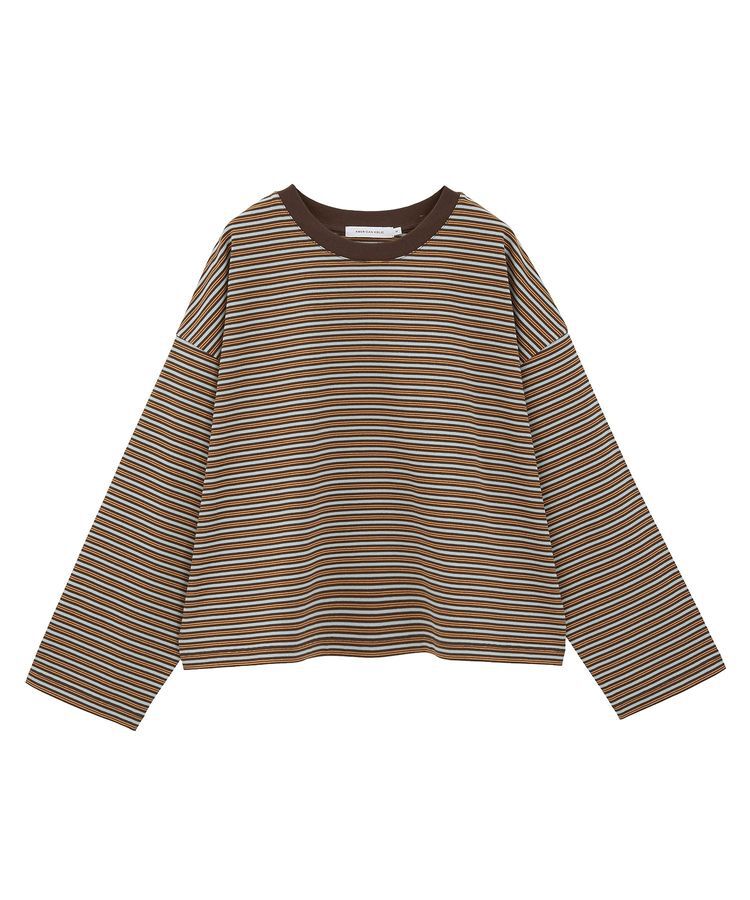 AMERICAN HOLIC「カラーボーダークロップド丈プルオーバー」|Tシャツ・カットソー|