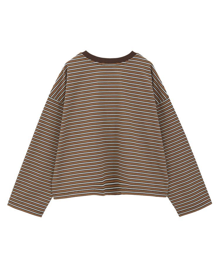 AMERICAN HOLIC「カラーボーダークロップド丈プルオーバー」|Tシャツ・カットソー|