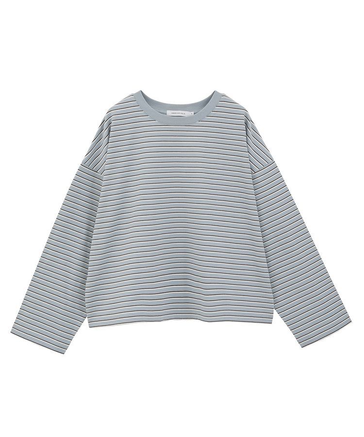 AMERICAN HOLIC「カラーボーダークロップド丈プルオーバー」|Tシャツ・カットソー|