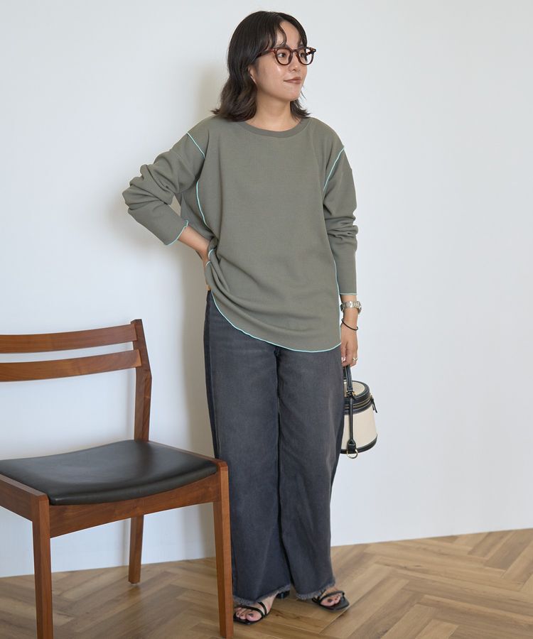 AMERICAN HOLIC「ワッフル配色メロープルオーバー」|Tシャツ・カットソー|