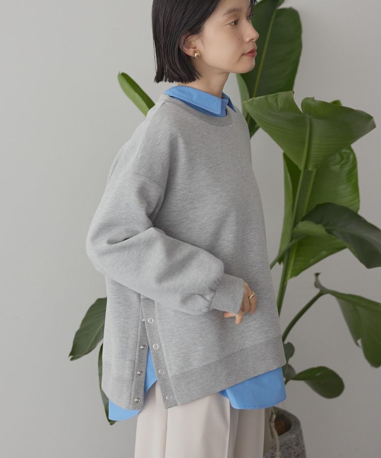 AMERICAN HOLIC「サイドドットボタンポンチプルオーバー」|スウェット・ジャージ|Light Gray Mixture