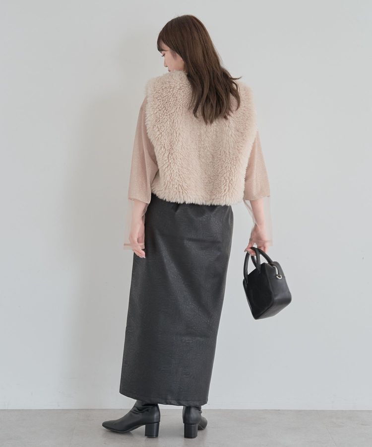 Green Parks「袖チュールドッキングラメプルオーバー」|Tシャツ・カットソー|