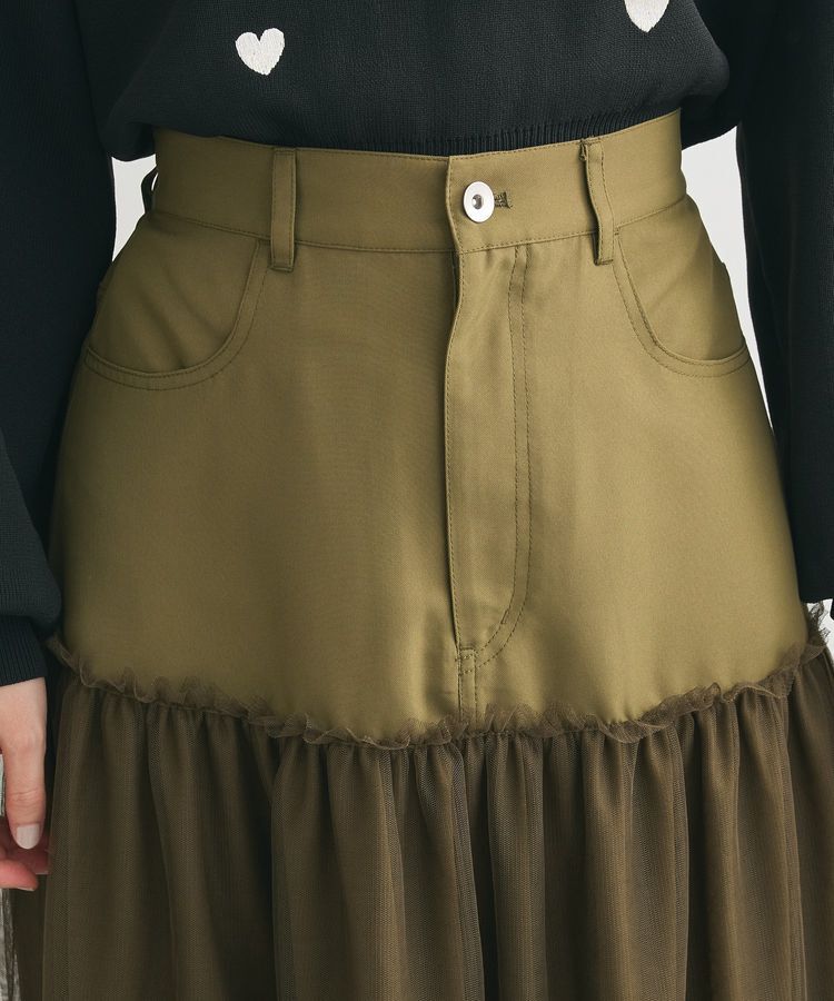 Green Parks「・ELENCARE DUE ハイブリットティアードスカート」|フレア|