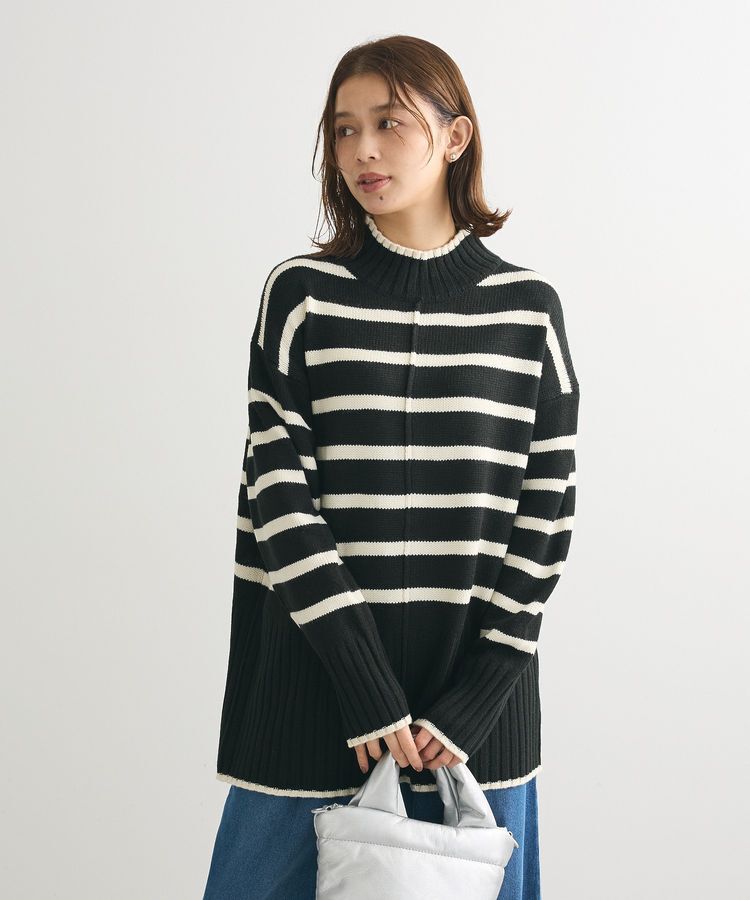 Green Parks「洗えるモックネックニットプルオーバー」|ニット・セーター|