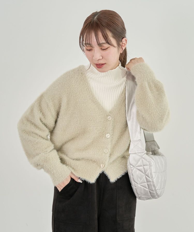 Green Parks「ラメシャギーニットカーディガン」|カーディガン|