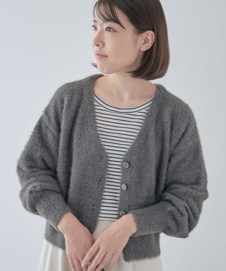 Green Parks「ラメシャギーニットカーディガン」|カーディガン|