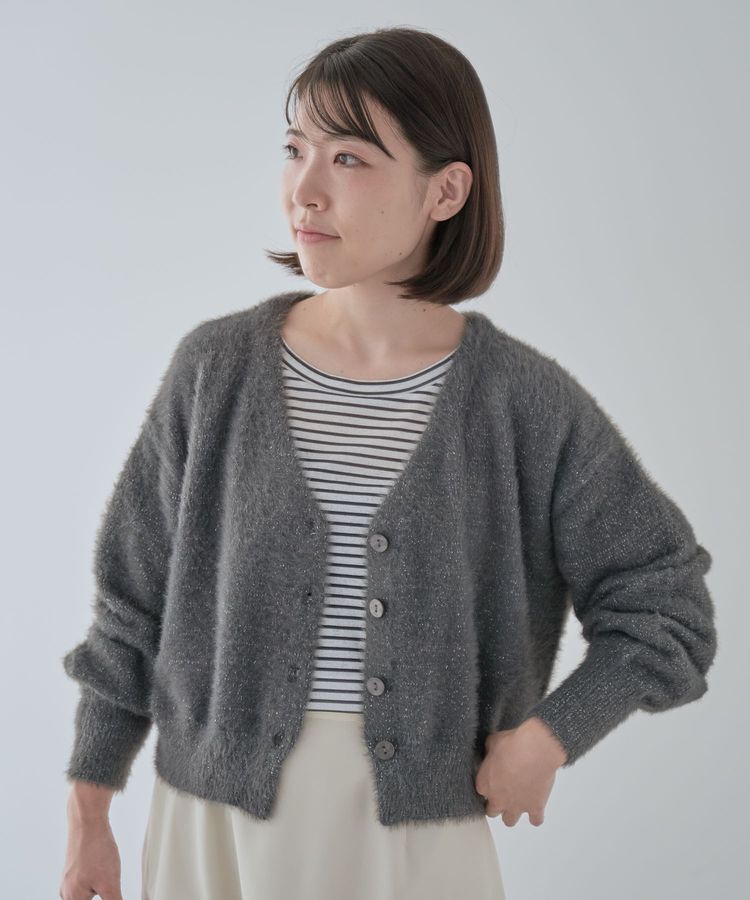 Green Parks「ラメシャギーニットカーディガン」|カーディガン|