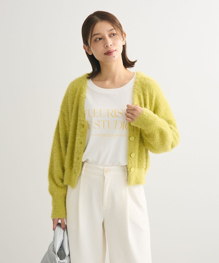 Green Parks「ラメシャギーニットカーディガン」|カーディガン|Light Green