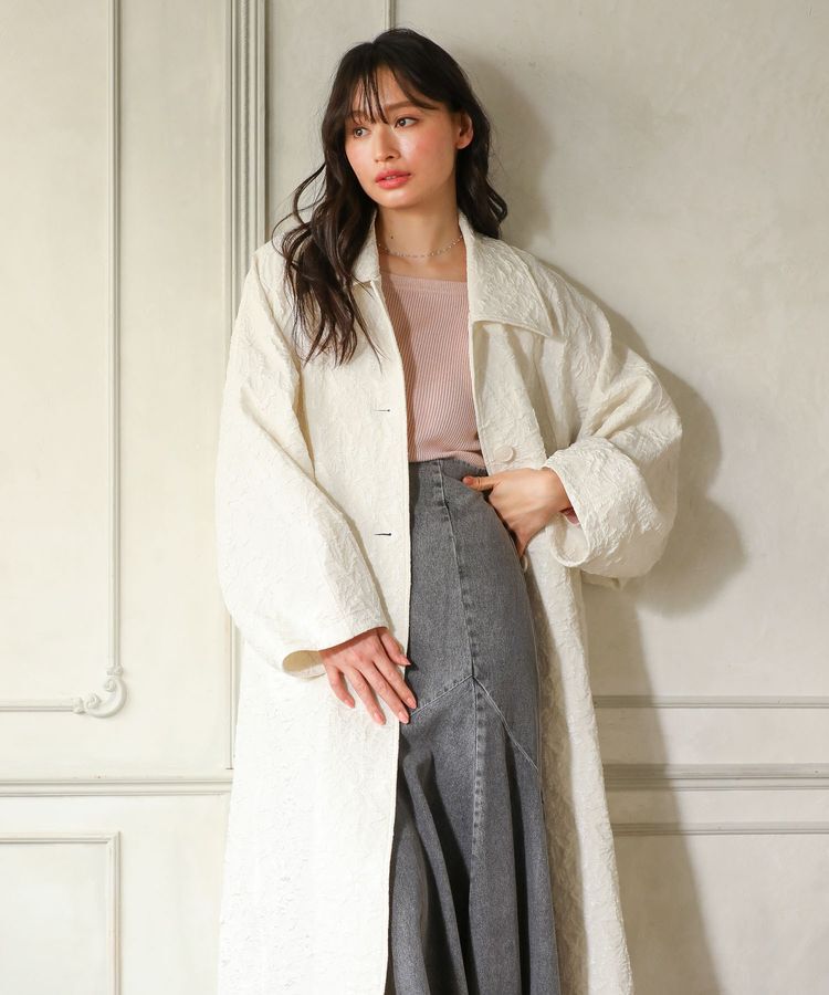 Green Parks「・ELENCARE DUE ジャカードステンカラーコート」|ステンカラーコート|