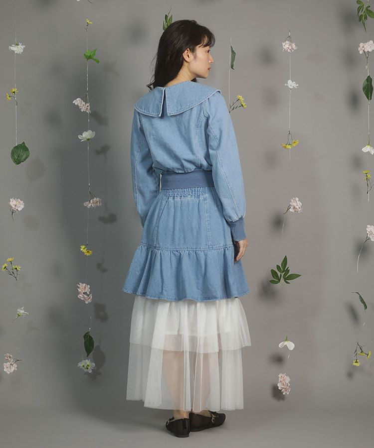 Green Parks「dazzlin 襟付きデニムショートzipブルゾン」|ブルゾン・スタジャン|