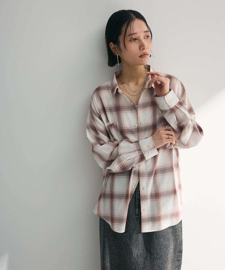 Green Parks「アソートレギュラーカラーシャツ」|シャツ・ブラウス|チェックブラウン