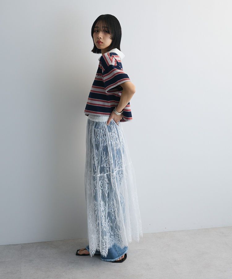 AnriettMusee「エムブレム刺繍ショートボーダーカットソー」|Tシャツ・カットソー|