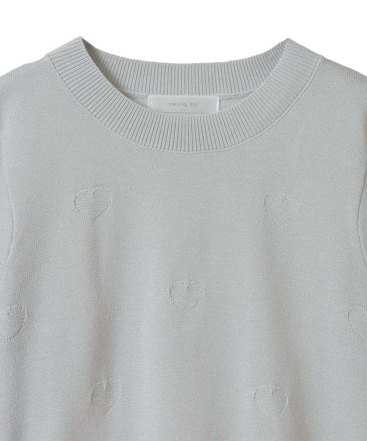 Green Parks「・swing by ハート柄クルーニット」|ニット・セーター|