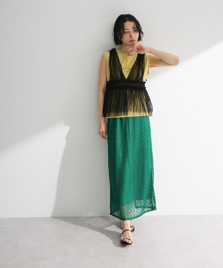 Green Parks「・ELENCARE DUE チュールシャーリングビスチェ」|ベスト・ジレ|