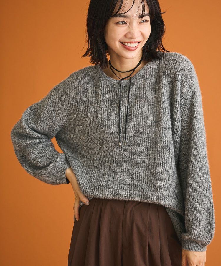 Green Parks「シアーゆったりニットプルオーバー」|ニット・セーター|Gray