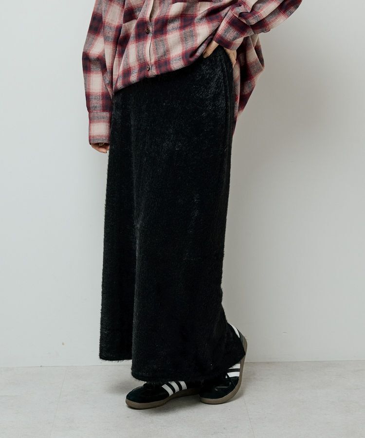 Green Parks「楽ちんシャギーIラインスカート」|タイト|
