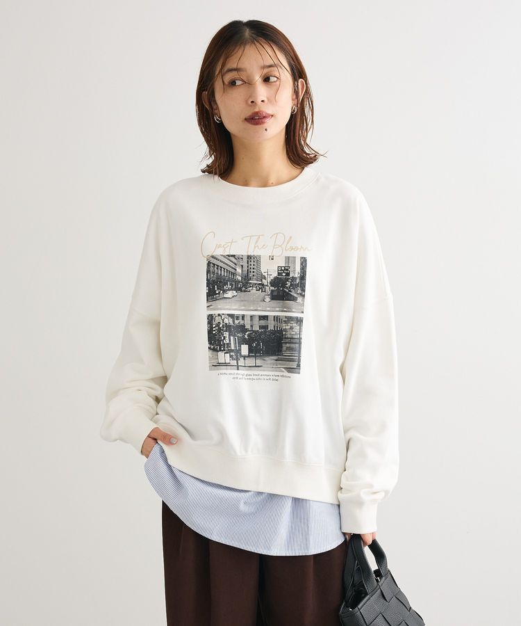 Green Parks「裾ドッキングホワイトインナー」|Tシャツ・カットソー|