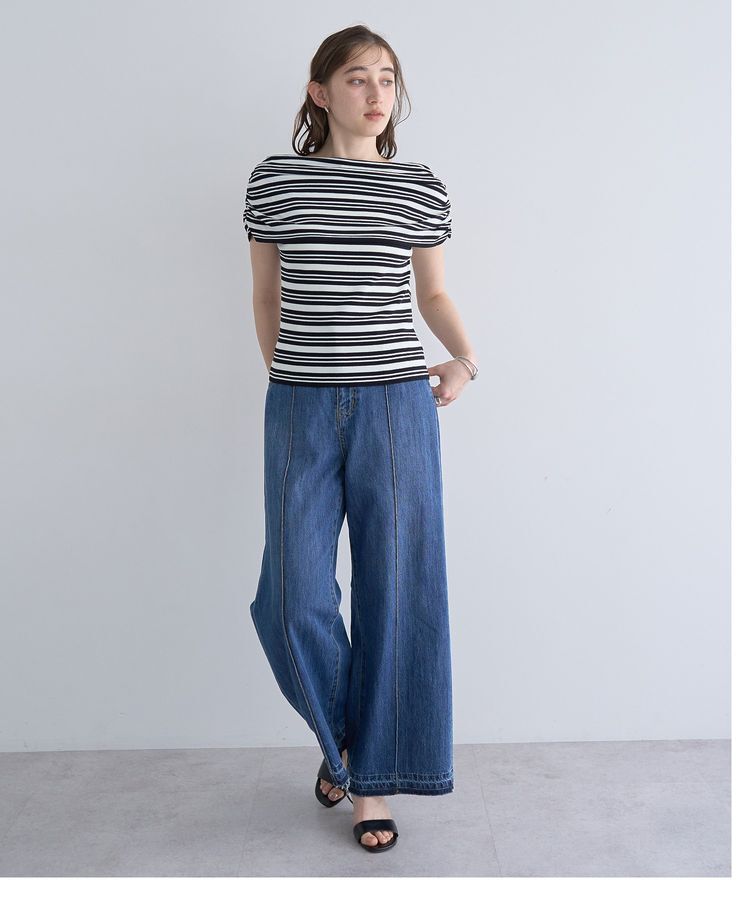 YECCA VECCA「シャーリングオフショルニット」|ニット・セーター|