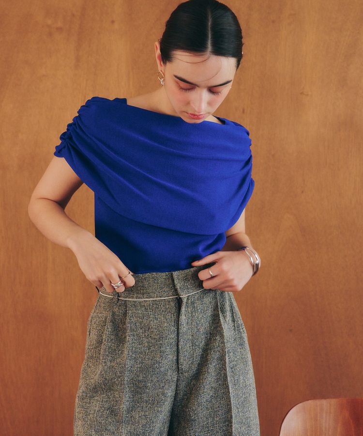 YECCA VECCA「シャーリングオフショルニット」|ニット・セーター|