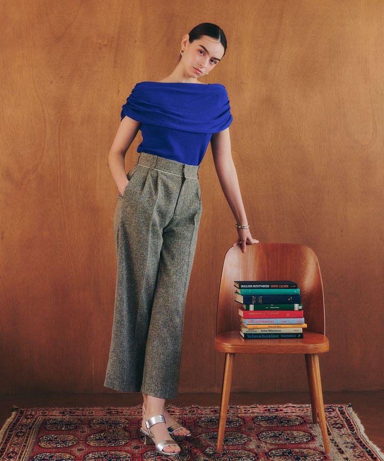 YECCA VECCA「シャーリングオフショルニット」|ニット・セーター|