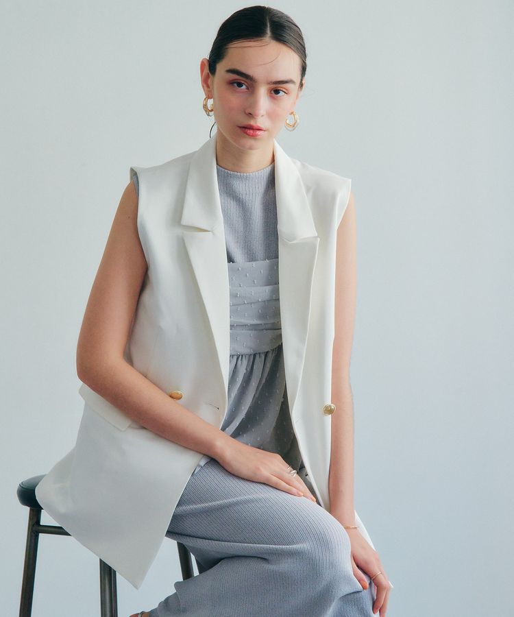 YECCA VECCA「金釦テーラードジレジャケット」|ベスト・ジレ|