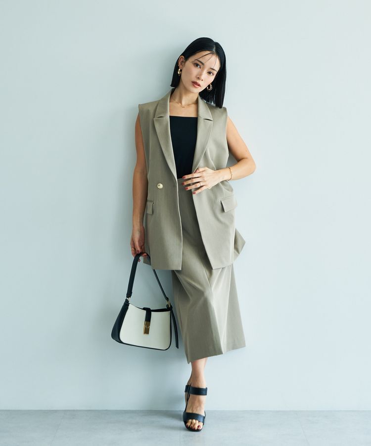 YECCA VECCA「金釦テーラードジレジャケット」|ベスト・ジレ|