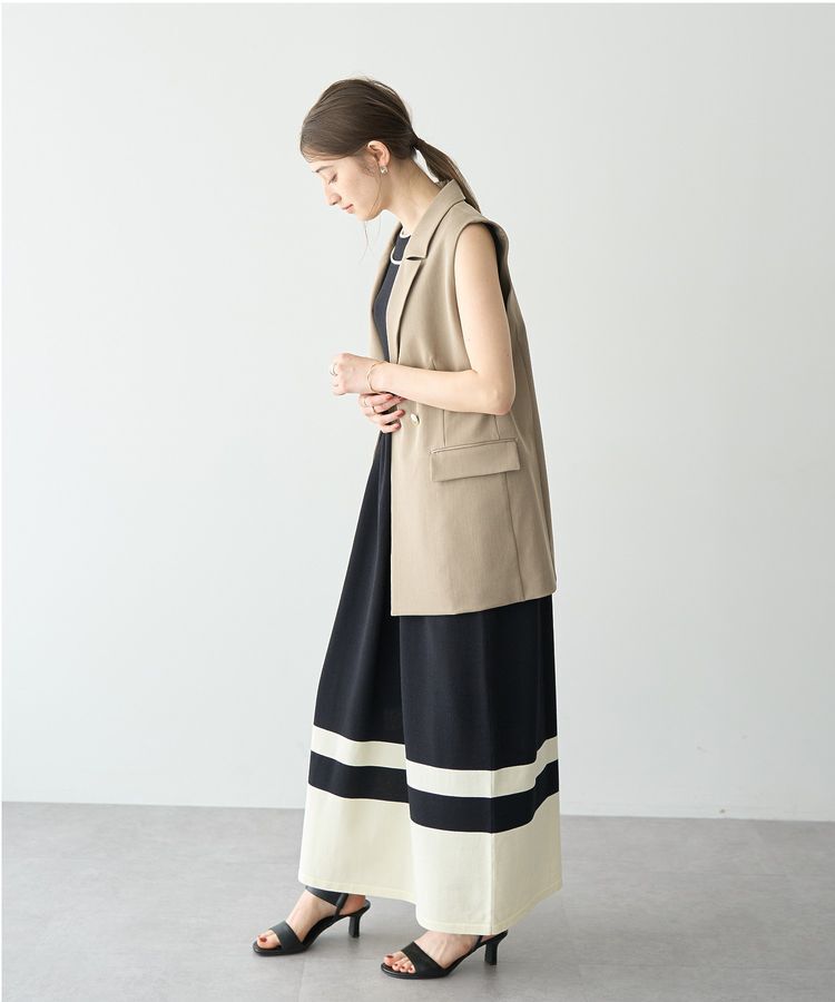 YECCA VECCA「金釦テーラードジレジャケット」|ベスト・ジレ|