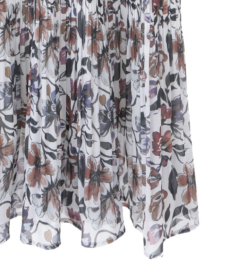 YECCA VECCA「フラワー柄プリーツワンピース」|ワンピース|