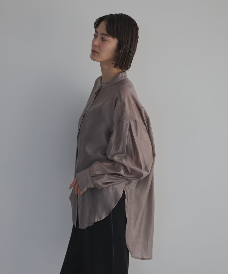 GARAGE OF GOOD CLOTHING「シアーバンドカラーシャツ」|シャツ・ブラウス|Gray