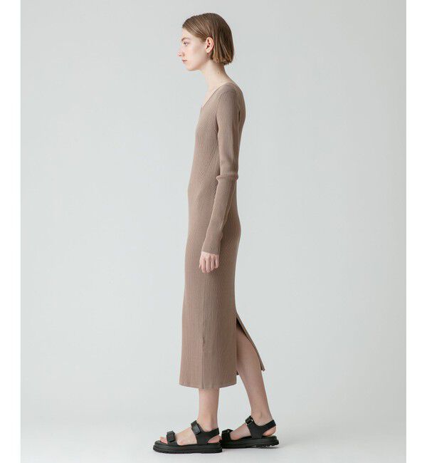 allureville「キュプラコットンリブタイトワンピース」|ワンピース|