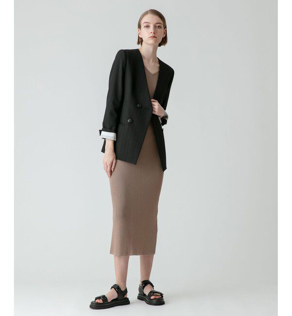 allureville「キュプラコットンリブタイトワンピース」|ワンピース|