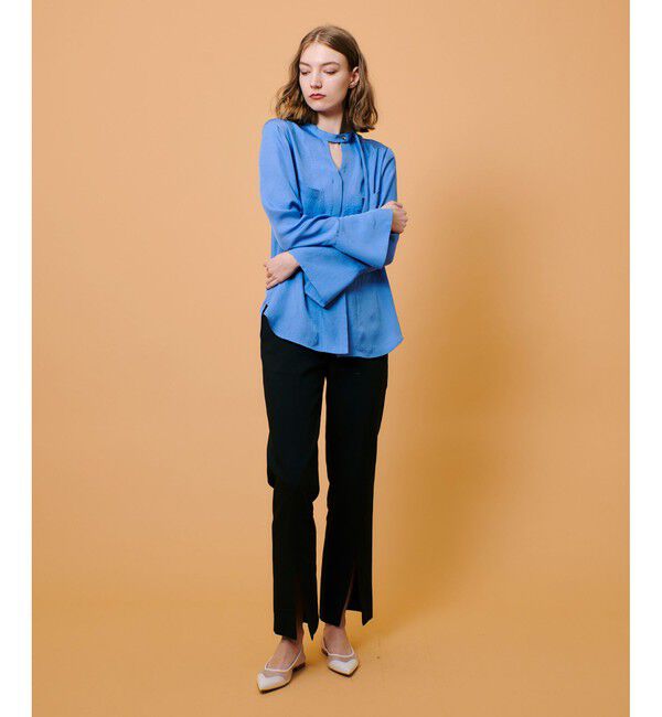 allureville「フリュイドオーバーラップブラウス」|シャツ・ブラウス|