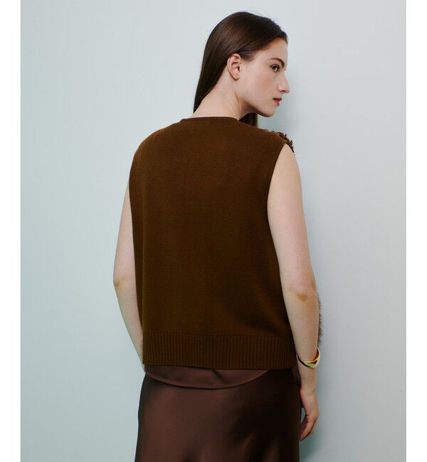 allureville「フェイクボアコンビニットジレ」|ニット・セーター|