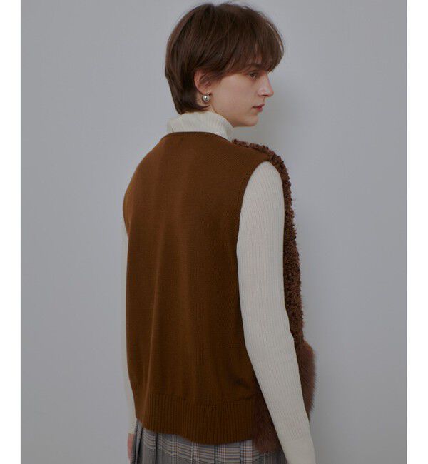 allureville「フェイクボアコンビニットジレ」|ニット・セーター|