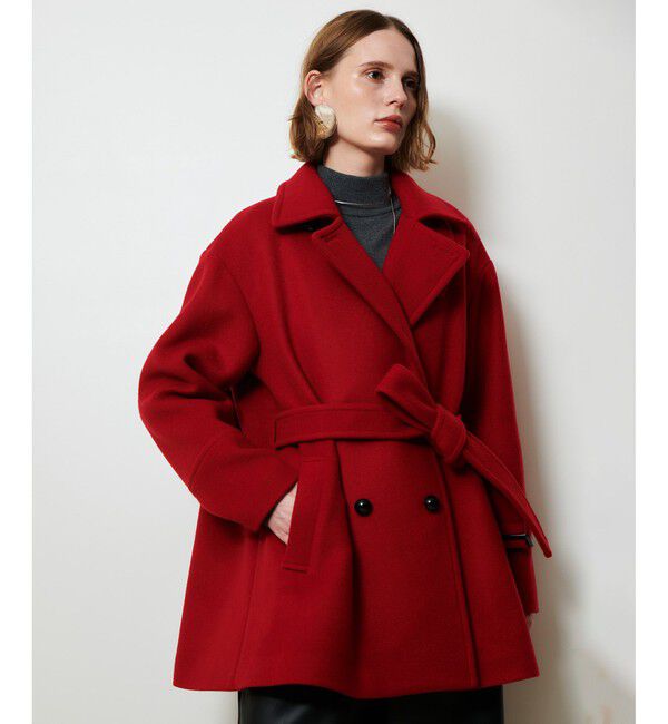 allureville「パイルメルトンデザインＰコート」|ピーコート|